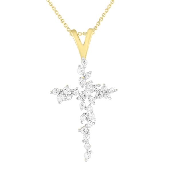 LADIES PENDANT WITH CHAIN 0.25CT ROUND DIAMOND 10K YELLOW GOLD
