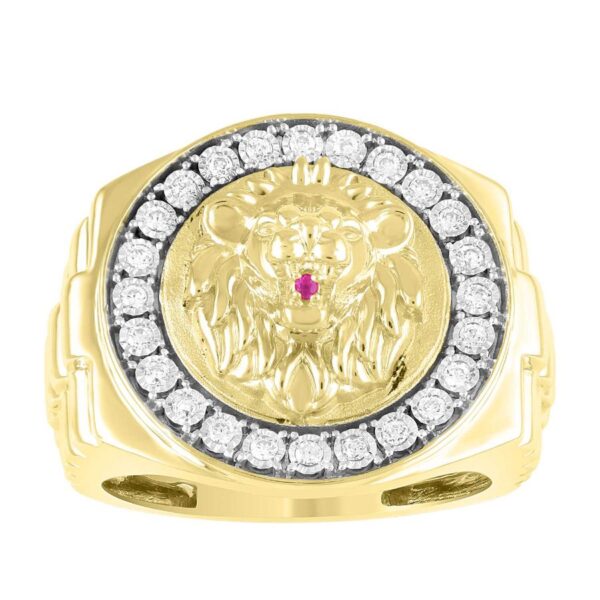 MEN'S RING 0.25CT ROUND DIAMOND 10K YELLOW GOLD