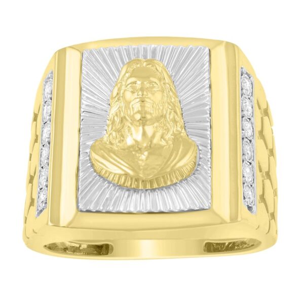 MEN'S RING 0.25CT ROUND DIAMOND 10K YELLOW GOLD