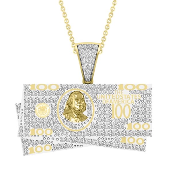 MEN'S CHARM 1.50CT ROUND DIAMOND 10K YELLOW GOLD