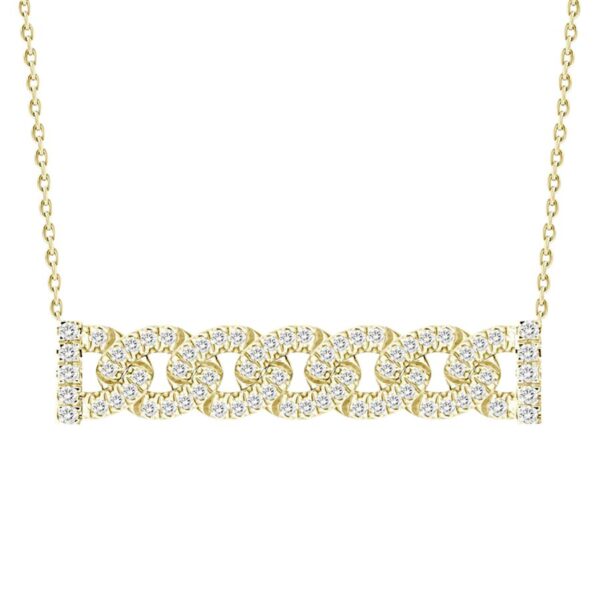 LADIES NECKLACE 0.25CT ROUND DIAMOND 14K YELLOW GOLD