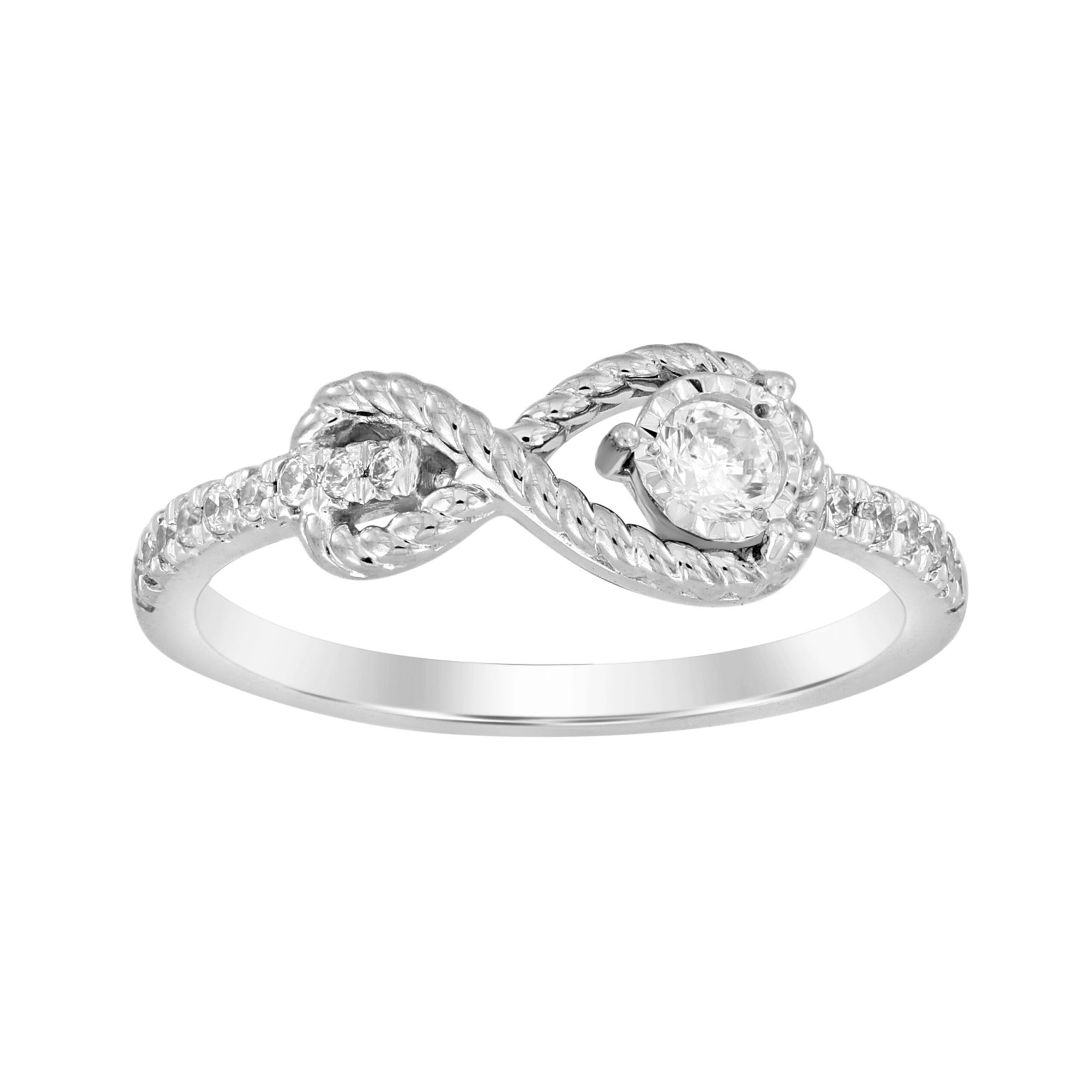 LADIES RING 0.25CT ROUND DIAMOND 14K WHITE GOLD - Image 1