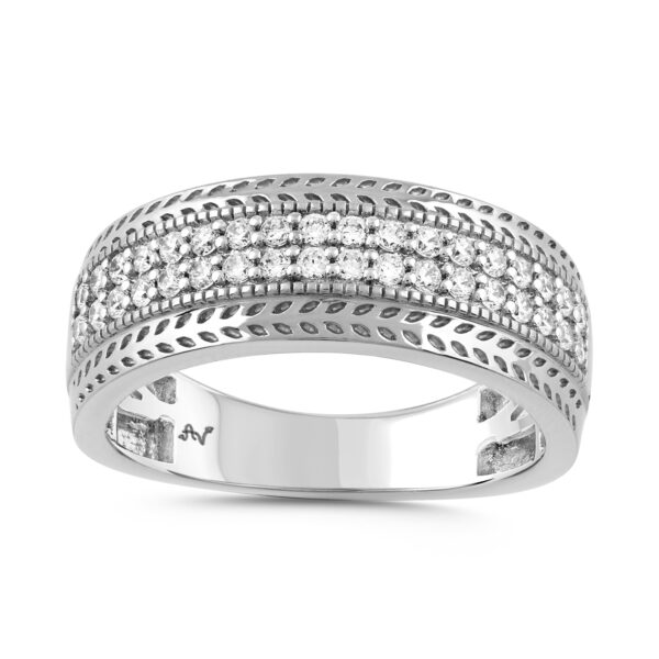 MEN'S BAND 0.50CT ROUND DIAMOND 14K WHITE GOLD