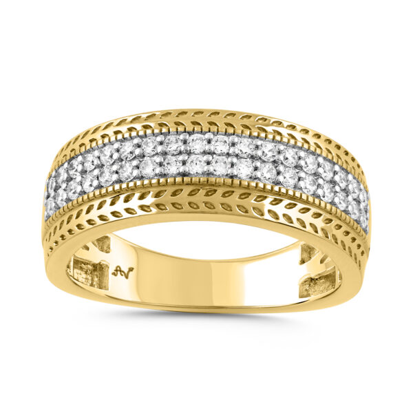 MEN'S BAND 0.50CT ROUND DIAMOND 14K YELLOW GOLD