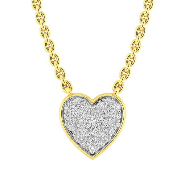 LADIES NECKLACE 0.15CT ROUND DIAMOND 10K YELLOW GOLD