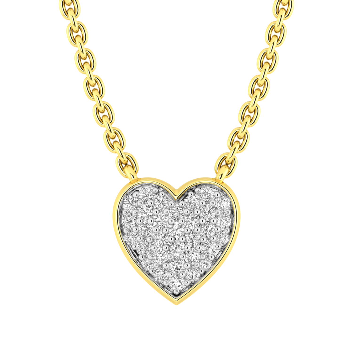 LADIES NECKLACE 0.15CT ROUND DIAMOND 10K YELLOW GOLD - Image 1