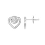 LADIES EARRINGS 0.10CT ROUND DIAMOND 14K WHITE GOLD - Image 2