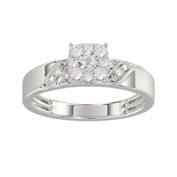 Sterling Silver Diamond Trio Ring Set 0.33Ct Round Women Bridal Engagement Wedding Set Fine Jewelry Gift