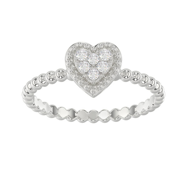 LADIES RING 0.10CT ROUND DIAMOND 14K WHITE GOLD