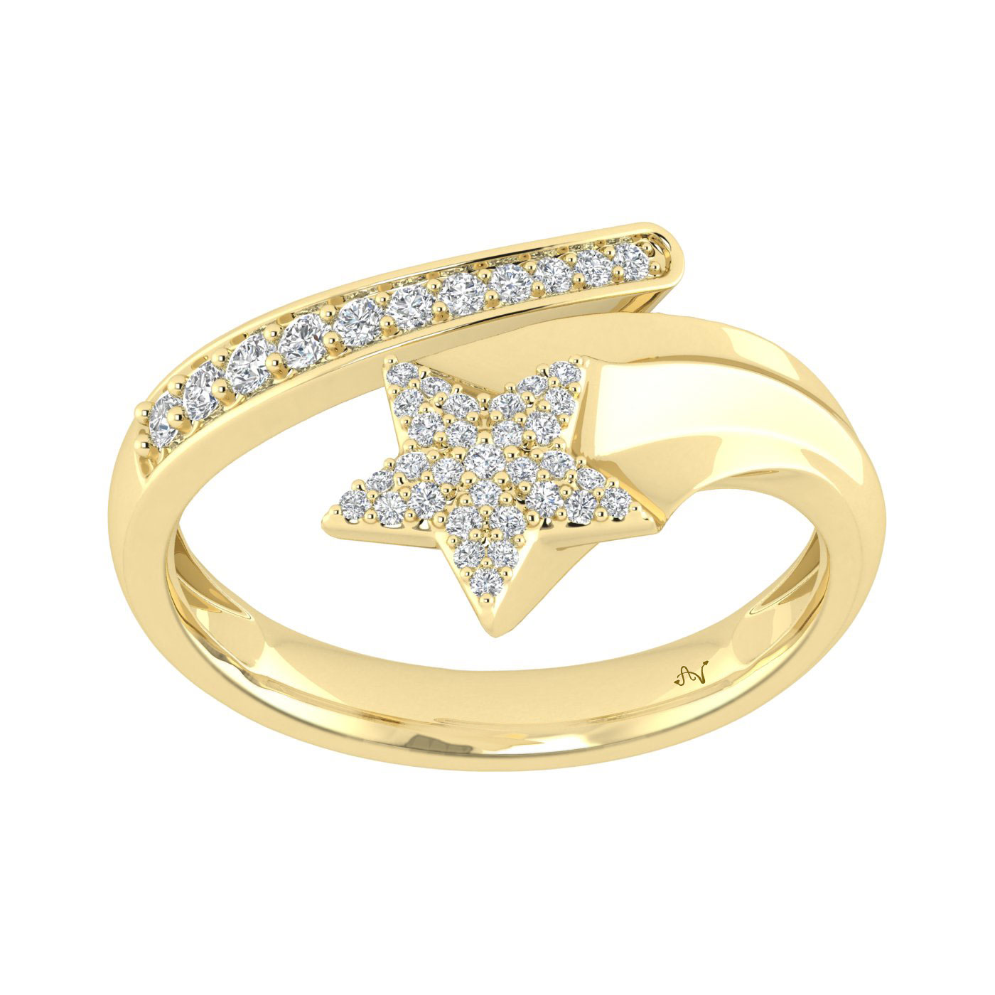 LADIES RING 0.25CT ROUND DIAMOND 10K YELLOW GOLD - Image 1