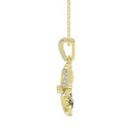 LADIES PENDANT WITH CHAIN 0.16CT ROUND DIAMOND 14K YELLOW GOLD - Image 2