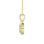 LADIES PENDANT WITH CHAIN 0.10CT ROUND DIAMOND 14K YELLOW GOLD - Image 2