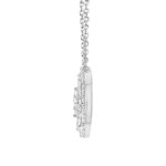 LADIES PENDANT WITH CHAIN 0.25CT ROUND/BAGUETTE DIAMOND 10K WHITE GOLD - Image 2