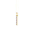 10K Yellow Gold letter 'M' Fashion Pendant With Chain - 0.20 CT Round Diamond Ladies Jewelry Gift - Image 2
