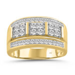 MEN'S RING 1.00CT ROUND DIAMOND 10K YELLOW GOLD
