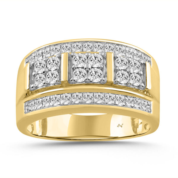 MEN'S RING 1.00CT ROUND DIAMOND 10K YELLOW GOLD