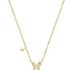 LADIES NECKLACE 0.15CT ROUND DIAMOND 14K YELLOW GOLD