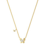 LADIES NECKLACE 0.15CT ROUND DIAMOND 14K YELLOW GOLD - Image 3