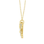 LADIES PENDANT WITH CHAIN 0.25CT ROUND DIAMOND 10K YELLOW GOLD - Image 3