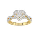 LADIES RING 0.33CT ROUND/BAGUETTE DIAMOND 10K YELLOW GOLD