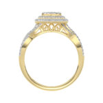 LADIES RING 0.33CT ROUND/BAGUETTE DIAMOND 10K YELLOW GOLD - Image 2