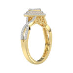 LADIES RING 0.33CT ROUND/BAGUETTE DIAMOND 10K YELLOW GOLD - Image 3