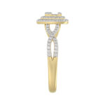 LADIES RING 0.33CT ROUND/BAGUETTE DIAMOND 10K YELLOW GOLD - Image 4