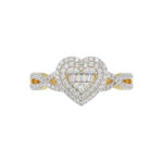 LADIES RING 0.33CT ROUND/BAGUETTE DIAMOND 10K YELLOW GOLD - Image 5