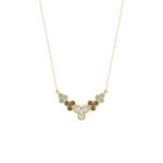 LADIES NECKLACE 0.33CT ROUND DIAMOND 14K YELLOW GOLD