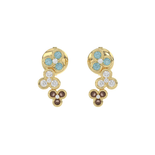 LADIES EARRING 0.33CT ROUND DIAMOND 14K YELLOW GOLD