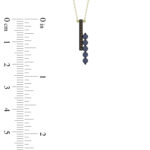LADIES PENDANT 0.25CT ROUND/ROUND BLUE/DARK BROWN DIAMOND 14K YELLOW GOLD - Image 4