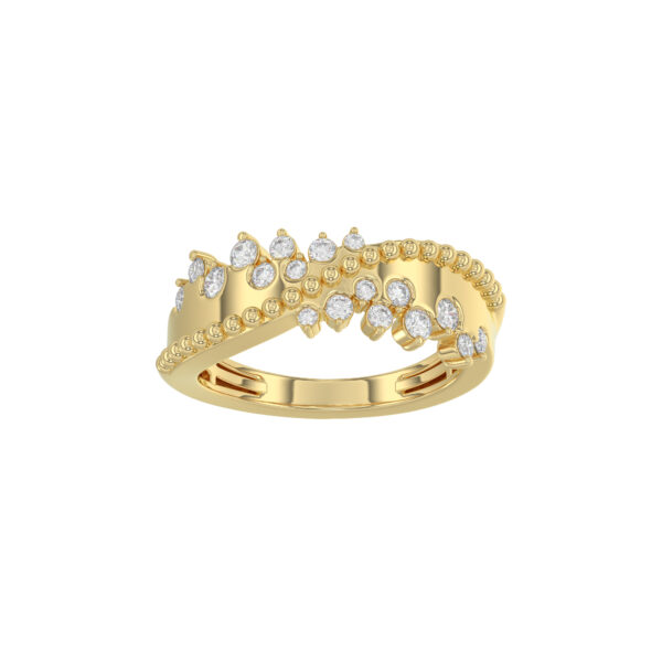 LADIES RING 0.50CT ROUND DIAMOND 14K YELLOW GOLD