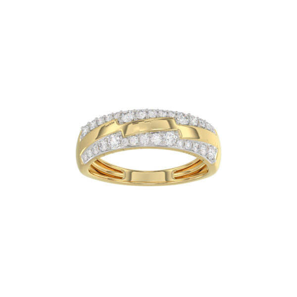 LADIES RING 0.50CT ROUND DIAMOND 14K YELLOW GOLD