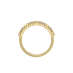LADIES RING 0.75CT ROUND/BAGUETTE DIAMOND 14K YELLOW GOLD - Image 2