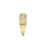 LADIES RING 0.75CT ROUND/BAGUETTE DIAMOND 14K YELLOW GOLD - Image 4