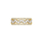 LADIES RING 0.75CT ROUND/BAGUETTE DIAMOND 14K YELLOW GOLD - Image 5
