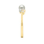 0.10 Ct Round Diamond And Pearl Fashion Ring � 14K Yellow Gold For Women - Image 3