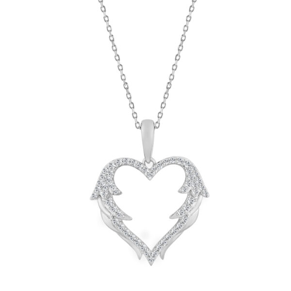 10K WHITE GOLD LADIES PENDANT INCLUDES WITH CHAIN  0.20CT ROUND NATURAL DIAMOND
