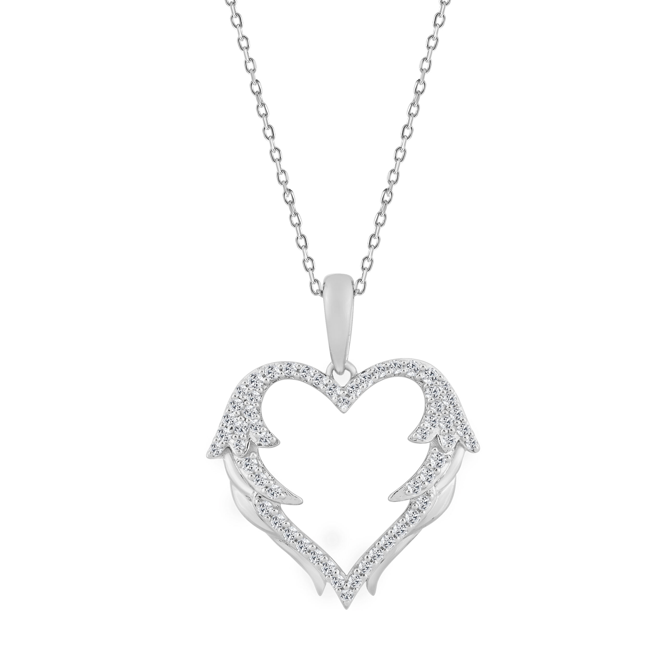 10K WHITE GOLD LADIES PENDANT INCLUDES WITH CHAIN 0.20CT ROUND NATURAL DIAMOND - Image 1