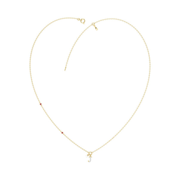 LADIES NECKLACE 0.10CT ROUND DIAMOND 10K YELLOW GOLD