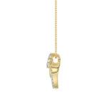 Beautiful 10K Yellow Gold Ladies Pendant With Double Circle Design And Sparkling 0.13 Ct Round Diamonds. Includes Chain. - Image 2