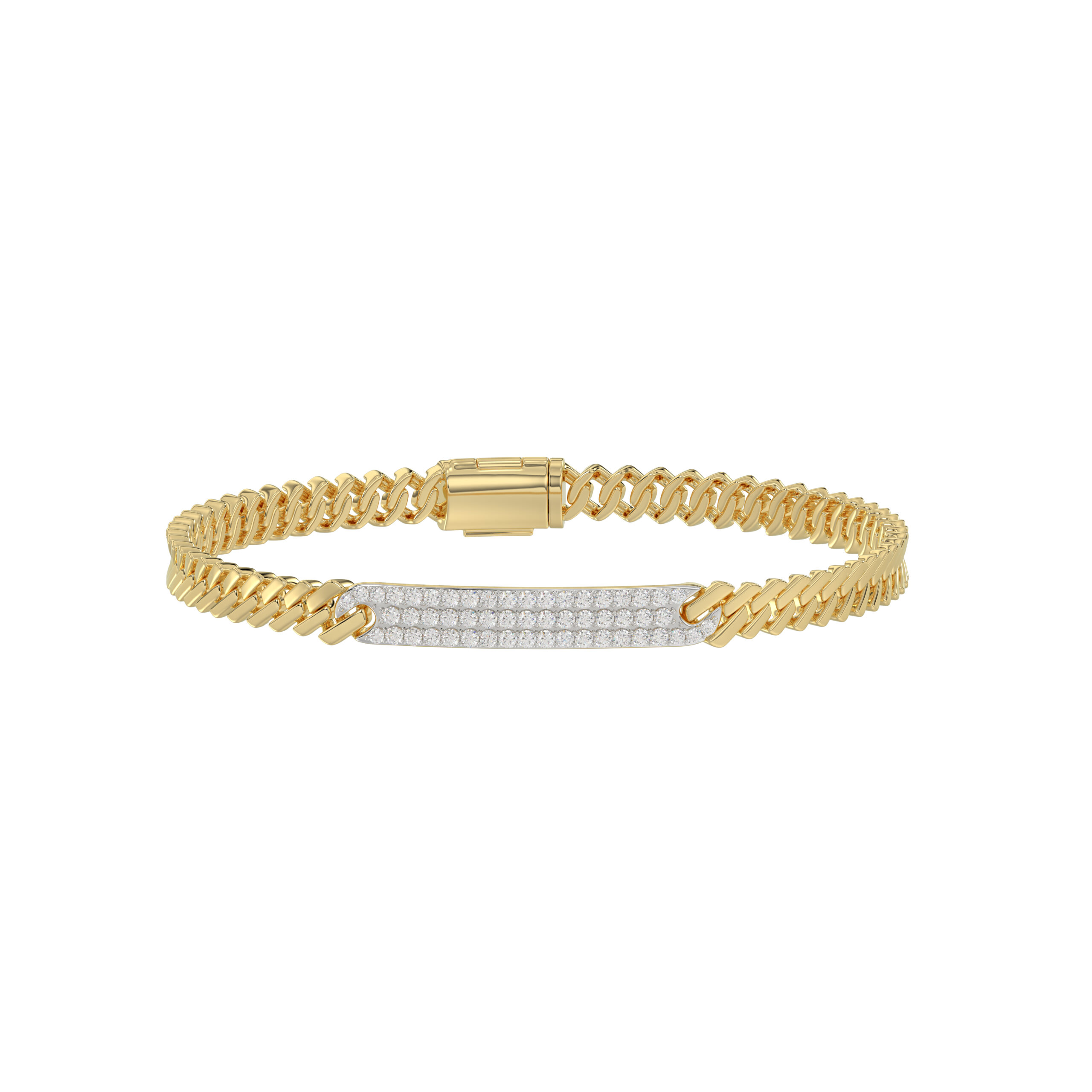 Elegant 10K Yellow Gold Ladies Bracelet With 0.62 Ct Round Diamonds. A Graceful And Minimal Fine Jewelry Design Perfect For Gifting. - Image 1