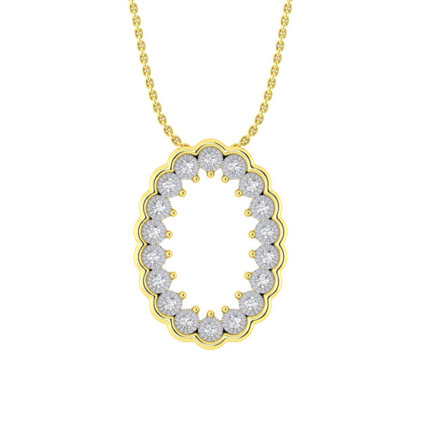 LADIES NECKLACE 0.20CT ROUND DIAMOND 10K YELLOW GOLD