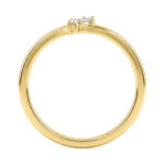 10K Yellow Gold 0.10Ct Diamond Ring Featuring Round And Baguette Accents. A Simple Yet Sophisticated Ladies Fine Jewelry - Image 2