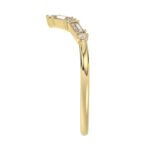 10K Yellow Gold 0.16Ct Ladies Fashion Ring Featuring Sparkling Round And Baguette Diamonds. A Timeless And Elegant Jewelry Piece Designed For Daily We - Image 3