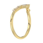 10K Yellow Gold 0.16Ct Ladies Fashion Ring Featuring Sparkling Round And Baguette Diamonds. A Timeless And Elegant Jewelry Piece Designed For Daily We - Image 4