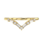 10K Yellow Gold 0.16Ct Ladies Fashion Ring Featuring Sparkling Round And Baguette Diamonds. A Timeless And Elegant Jewelry Piece Designed For Daily We - Image 5