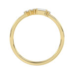 Ladies 10K Yellow Gold Diamond Fashion Ring 0.16 Ct Round & Baguette Diamond Jewelry - Image 2
