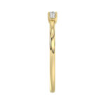 Ladies 10K Yellow Gold Diamond Fashion Ring 0.16 Ct Round & Baguette Diamond Jewelry - Image 3