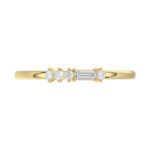 Ladies 10K Yellow Gold Diamond Fashion Ring 0.16 Ct Round & Baguette Diamond Jewelry - Image 5